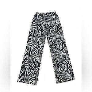 Zebra Print Wide Leg Pants